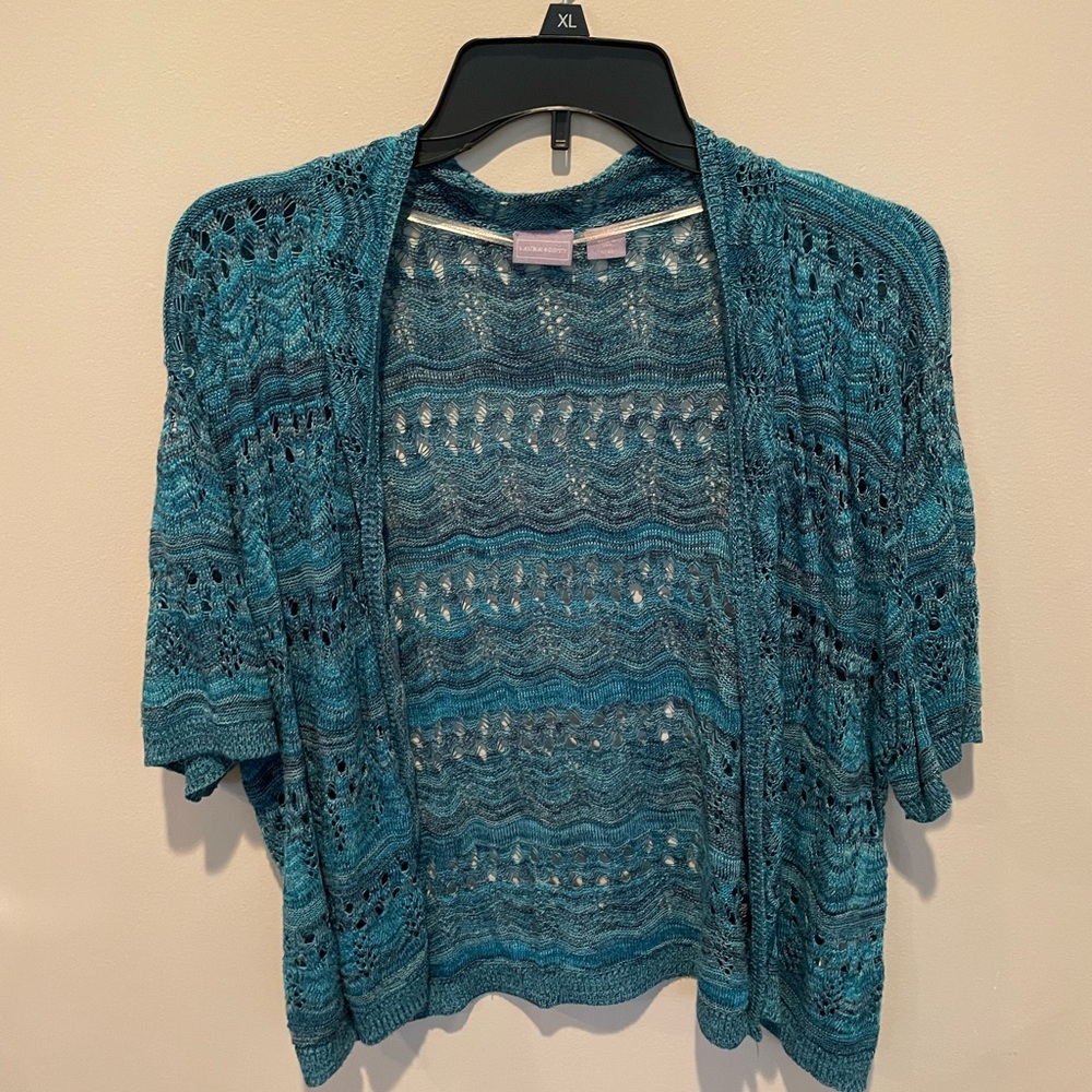 Women's blue Open-Knit Sweater
